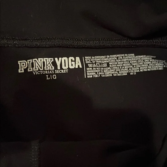 Pink Victoria's Secret size large Black Leggings with Sequin Waistband - Picture 2 of 9